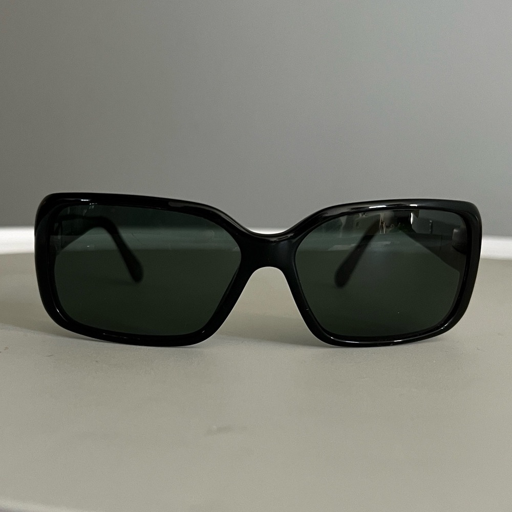 Vogue Sunglasses, Black Rectangle Frames, Made In… - image 1